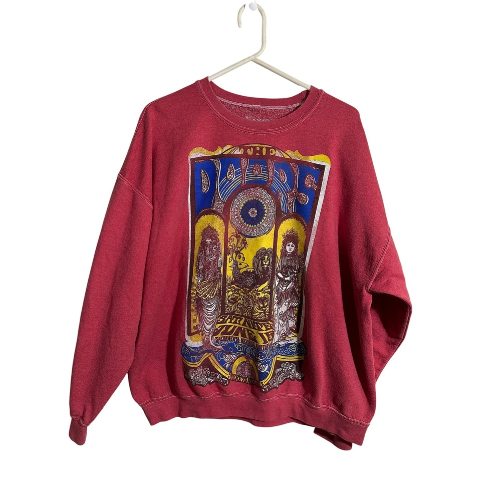 The Doors Sacramento Memorial Auditorium Graphic Sweatshirt Red Crewneck XL